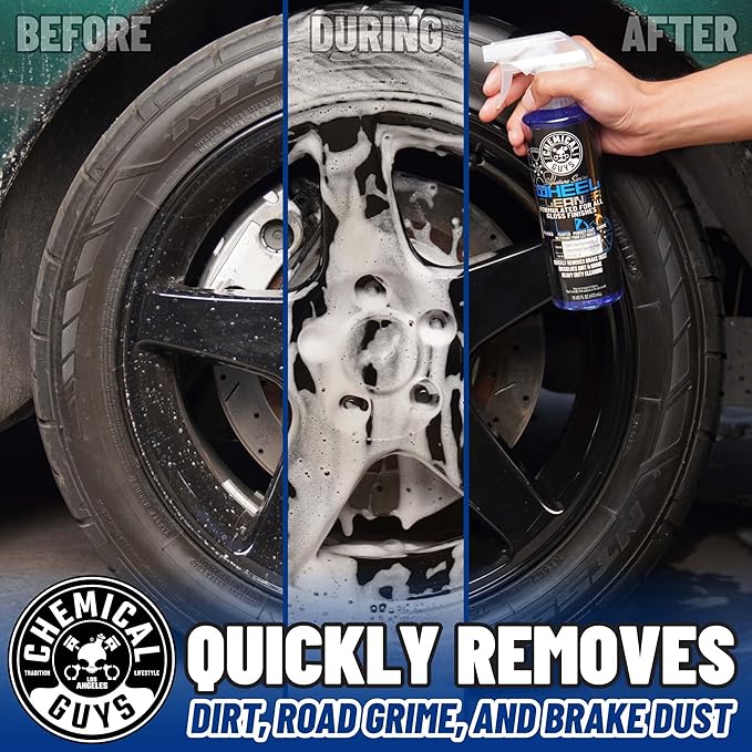 Chemical Guys Wheel Cleaner Spray Signature Series - Safe for Gloss Finishes, Chrome, Painted, Powder-Coated, and Clear-Coated Wheels - Removes Brake Dust and Road Grime - 16 oz