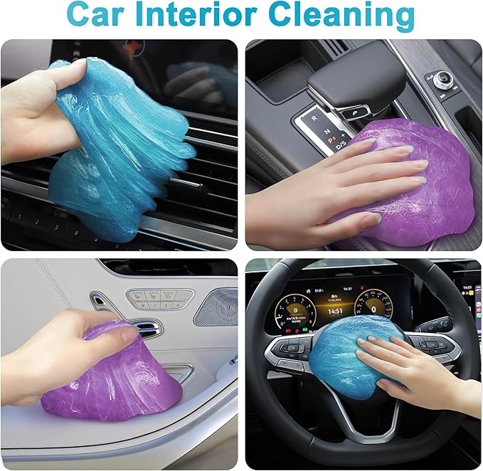 FiveJoy Car Cleaning Gels, 4-Pack Universal Auto Detailing Tools Car Interior Cleaner Putty, Dust Cleaning Mud for PC Tablet Laptop Keyboard, Camera, Printers, Calculator - 320g (2.8oz/pcs)