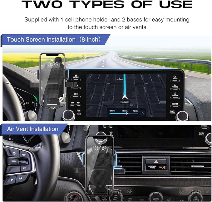 Car Phone Holder for Honda Accord 2018-2022 Accessories,Adjustable GPS Accord Phone Mount for 8-inch Screen,Hands-Free Ultra Stable Phone Stand for All Phones