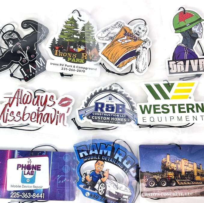 100PCS Custom Bulk Car Air Fresheners Picture Air Fresheners Personalized Scents Air Freshener Car Deco Accessories Promotional Items with Business Logo/Text/Photo