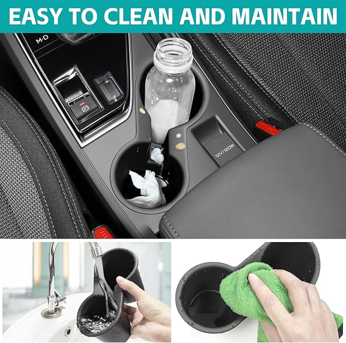 Cup Holder Organizer Compatible with BMW X5 G05 (2019-2023) / X6 G06 (2020-2023) / X7 G07 (2019-2023) Accessories, Noise-Free Water & Dust Proof Silicone Insert Console Drink Holder