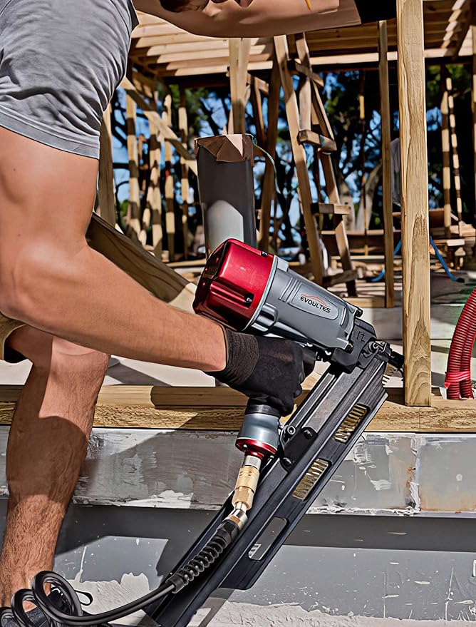 1/4 In x 28 Ft Polyurethane Recoil Air Hose, Upgraded Air Compressor Hose with Repairable Bend Restrictor, Air Hose kit w/ 360° Swivel 1/4" NPT Coupler & Brass Quick Connect Air Fittings