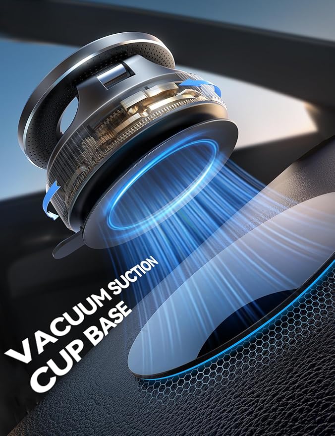 JOYROOM Magsafe Car Mount, Car Mount for iPhone with Strong Magnet, 360° Metal Strut Vacuum Suction Cup Phone Mount for iPhone 17 Air Pro Max/16 15 14 13 12 Series& Android Magsafe Case, Black