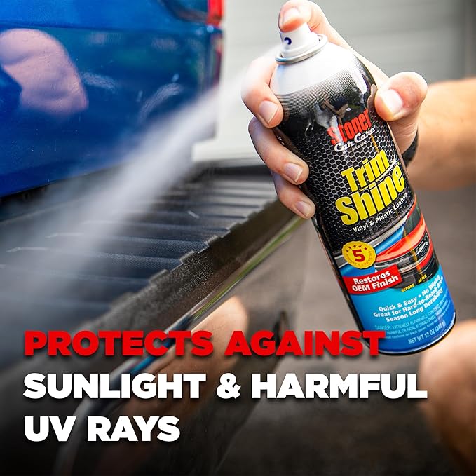 Stoner Car Care 91034 Trim Shine – Black Trim and Plastic Restorer for Cars – Vinyl and Plastic Trim Protectant Coating for Interior and Exterior Use – Fast-Drying No Sling – 12 oz