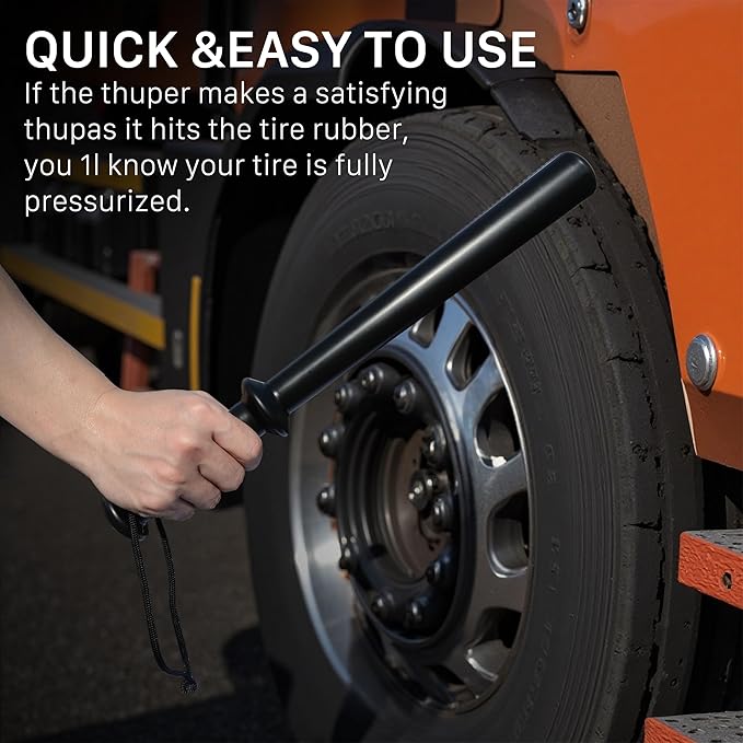 2 PCS Rubber Tire Checker for Truckers Tool for Checking Tire Pressure, Wheel & Tire Accessories & Parts, Tire Repair Tools Fish Bat Self Defense