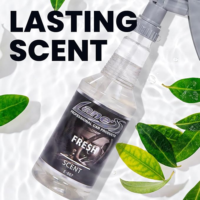 Lane's Premium Car Air Fresheners - Fresh Scent Water Based - 16oz Eliminate Bad Odors of Pet & Food From Car Interior Leather, Carpet, Upholstery Great For Cars, Trucks, SUVs, RVs & More