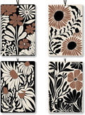 Boho Abstract Floral Car Air Freshener 4Pcs, Neutral Abstract Minimalist Flower Botanical Air Freshener for Car Interior Closet Drawer Books, Boho Retro Car Mirror Decor Hanging