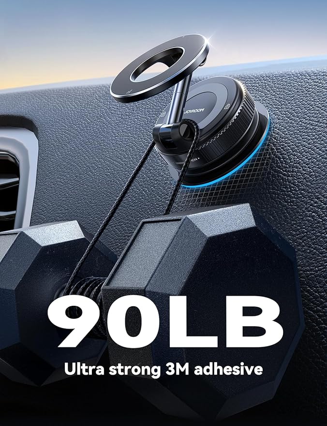 JOYROOM Magsafe Car Mount, Car Mount for iPhone with Strong Magnet, 360° Metal Strut Vacuum Suction Cup Phone Mount for iPhone 17 Air Pro Max/16 15 14 13 12 Series& Android Magsafe Case, Black