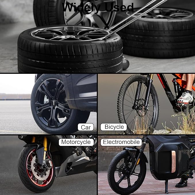 11.5" Tire Spoon Kit, 26pcs Tire Changing Tool for Motorcycle Dirt Bike Lawn Tractor Bicycle, Motorcycle Tire Changer Tire Removal Tool with 3pcs Rim Covers 6pcs Valve Tool Valve Cores(Red)