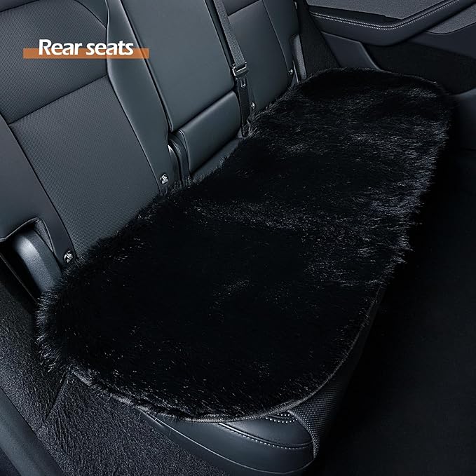 Winter Car Plush Seat Cushion, Thickened Warm Cushion, Universal Car Seat Cover, Front/Rear Row Single Piece Interior Seat Pad (2pcs Front Seat Cushions + 1pcs Rear Seat Cushion)