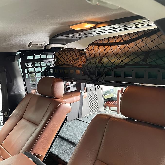 HIGH FLYING for Toyota Sequoia 2008-2022 Car Accessories Modular Storage Molle Panels System Trunk Shelf Luggage Storage Carrier Trunk Organizer Aluminum Alloy (Side Panels+Shelf+Roof Shelf)