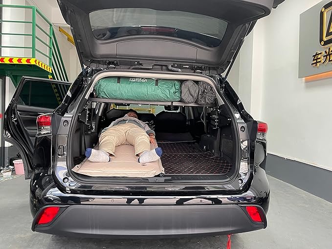 HIGH FLYING for Toyota Highlander 2020-2024 Car Accessories Modular Storage Molle Panel Shelf Luggage Carrier Trunk Organizer Aluminum Alloy A Set (Side Panel+ Shelf)