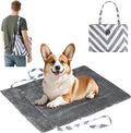 Catalonia Classic Waterproof Dog Mat, Portable Reversible Pet Travel Mat, Pet Cushion Pad with Handle for Small Medium Dogs Cats, Indoor or Outdoor, 80 x 60 cm, Gray Wavy