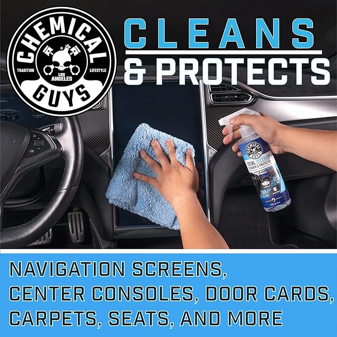 Chemical Guys SPI1091601 Leather Cleaner and Conditioner Leather & Interior Care Bundle + SPI22016 Total Interior Cleaner & Protectant, Safe for Cars, Home, Office, & More (16 fl oz) 3 Items