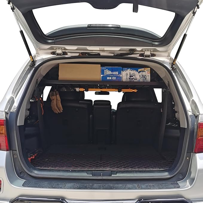 HIGH FLYING for Toyota Highlander 2008-2013 Car Accessories Modular Storage Molle Panel Shelf Luggage Carrier Trunk Organizer Aluminum Alloy A Set (Side Panel + Shelf)