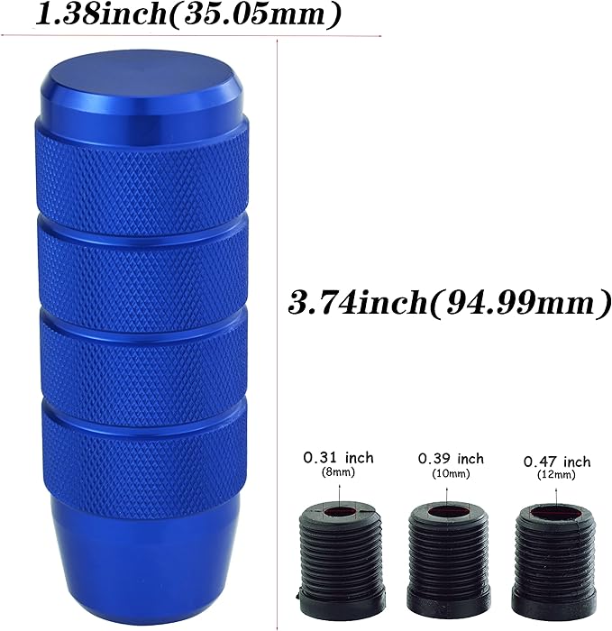 Abfer Aluminum Shift Knob 9CM Cool Car Gear Stick Shifter Lever Handle Fit for Most Automatic Manual Vehicle (Blue)