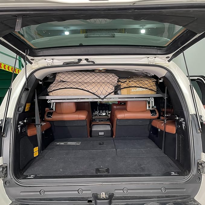 HIGH FLYING for Toyota Sequoia 2008-2022 Car Accessories Modular Storage Molle Panels System Trunk Shelf Luggage Storage Carrier Trunk Organizer Aluminum Alloy (Side Panels+Shelf+Roof Shelf)