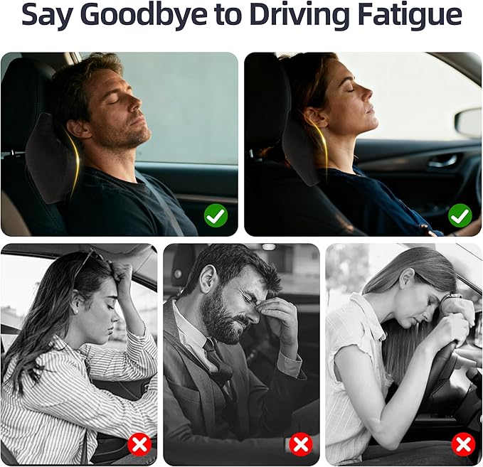 Car Neck & Lumbar Pillow Set for Tesla Model Y, Soft Memory Foam Headrest & Back Cushion, Ergonomic Comfortable Seat Support, Sleeping, Driving, Travel, Office, Gaming, Relaxing Accessories