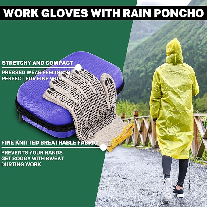 Car Roadside Emergency Kit with Battery Jumper Cables,Car Accessories for Men or Women,Automotive Safety Kit for Car,Vehicle, Truck or SUV,Gifts for Men or Him, Purple