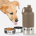 Custom Water Tumbler with Bowls Personalized Stainless Steel Travel Bottle Design 01 Brown