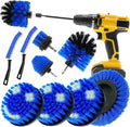 10 Pack Drill Brush Attachment Set, Drill Scrubber Brush Kit, Drill Cleaning Brush, Scrub Brush for Grout Floor Tub Shower Bathtub Tile Sink Toilet Bathroom Kitchen Car Blue