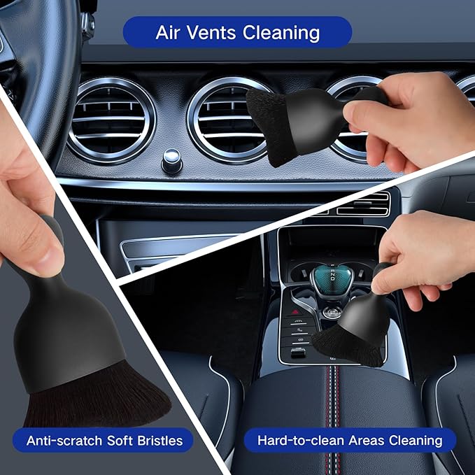 10pcs Windshield Cleaner Tool, Car Window Cleaning Wash Kit with 4 Reusable Microfiber Pads 1 Spray Bottle and Extendable Handle Auto Glass Wiper Kit, Multicolor