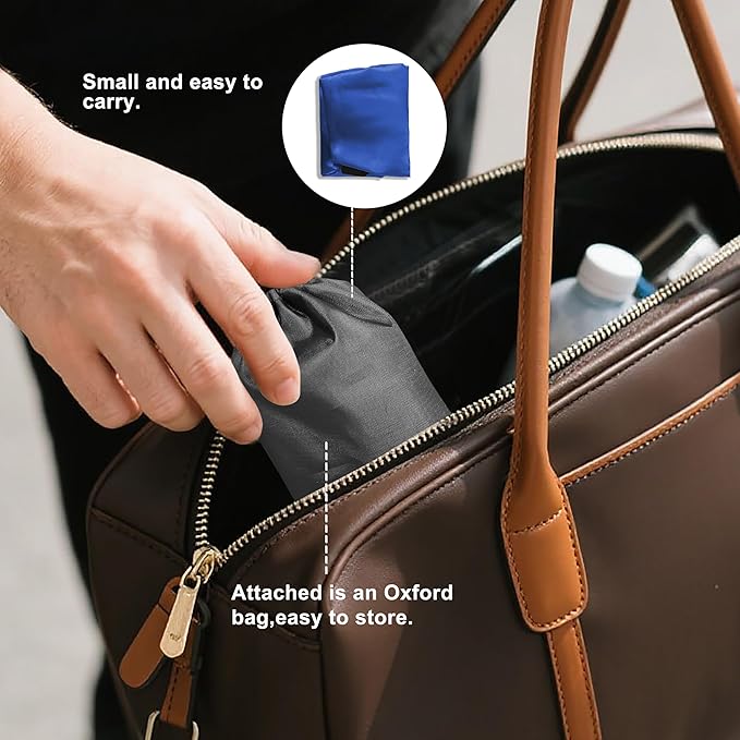 Travel Pillows for Airplanes, Airplane Head Strap with Silk Eye Mask for Sleeping, Long Flights & Car Road Trips 360°Headrest Neck Support, Stops Bobbing, Small & Compact（Blue）