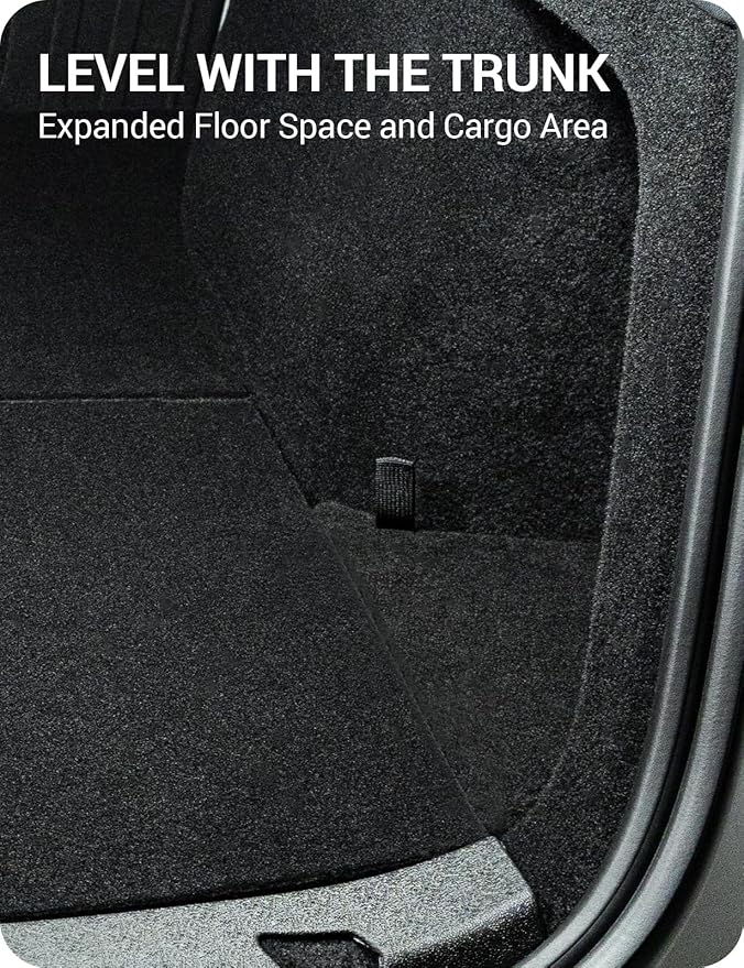 BASENOR 2025 2026 Tesla Model Y Trunk Storage Bins, Trunk Organizer with Carpeted Lid, Rear Trunk Side Storage Box for Model Y Juniper Interior Accessories (Standard/Premium/Performance)
