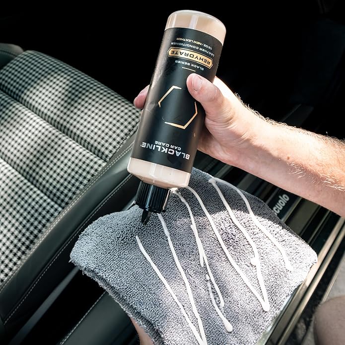 Blackline Leather Cleaner and Conditioner Care Kit - 2 (16 Fl Oz) Bottles - Effectively Cleans And Conditions Leather Car Interiors, Shoes, Boots, Bags, Furniture, Appparel And More