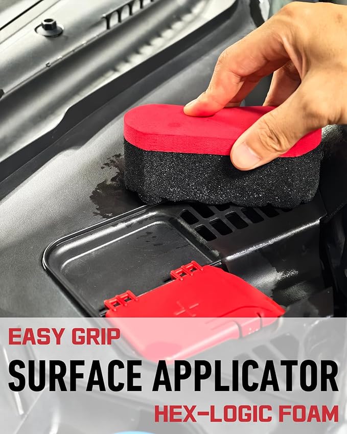 10PCS Engine Bay Cleaning Kit, Professional Under Hood Detailing Tools with Long Bendable Brush & Natural Bamboo Horsehair Brush, Applicators, Towel for Car, Truck