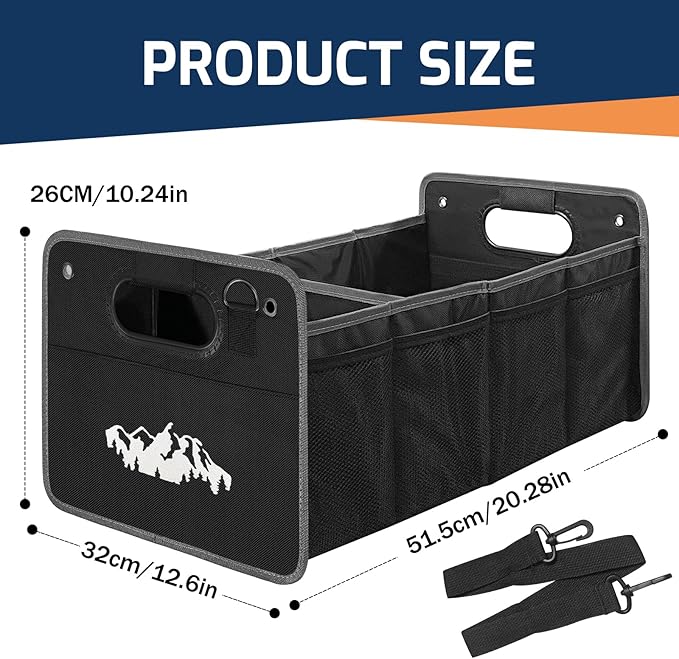 Car Trunk Organizer for Subaru Outback Crosstrek Forester Ascent Impreza WRX Legacy Accessories, Car Trunk SUV Accessories for Men & Women, 600D Oxford Polyester Trunk Storage Organizer Box (WHITE)