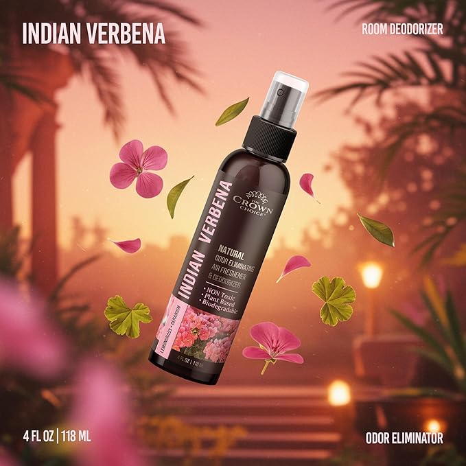 Natural Air Freshener Spray—Geranium & Lemongrass Odor Eliminator—Non-Toxic Essential Oil Deodorizer Spray for Home,Toilet,Room,Lounge,Laundry,Cabinet,Fabric;Safe for Kids & Pets—2PK- 4Oz each