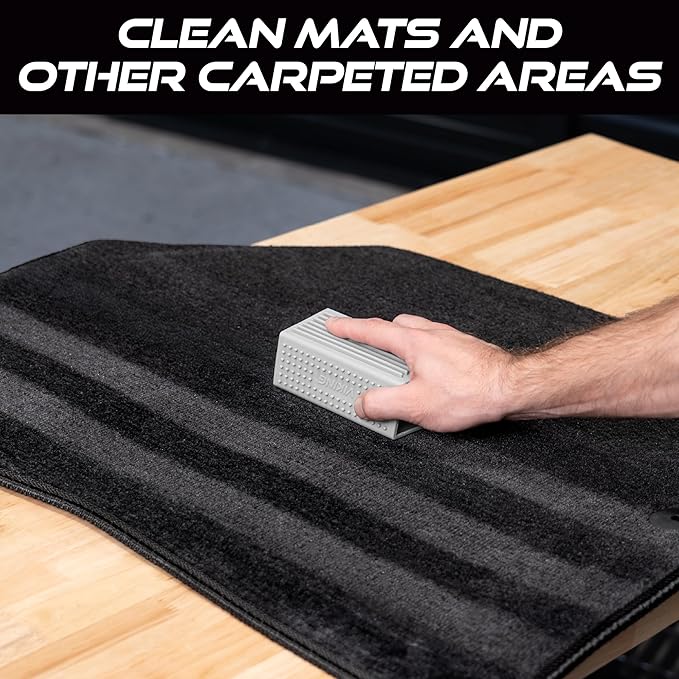 VIKING Pet Hair Remover for Car Detailing Kit, Reusable Dog and Cat Hair Remover, Silicone Brush for Carpet, Home, and Automotive Use, Grey, 4.8 x 2.5 x 3 Inch