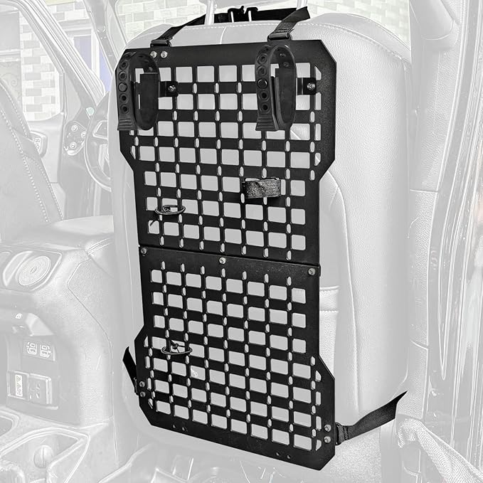 1 Pack Metal Seat Back Molle Panels with Gun Mount For Truck,Truck Tactical Seat Back Organizer Panel with Gun Rack Holder for All Vehicles