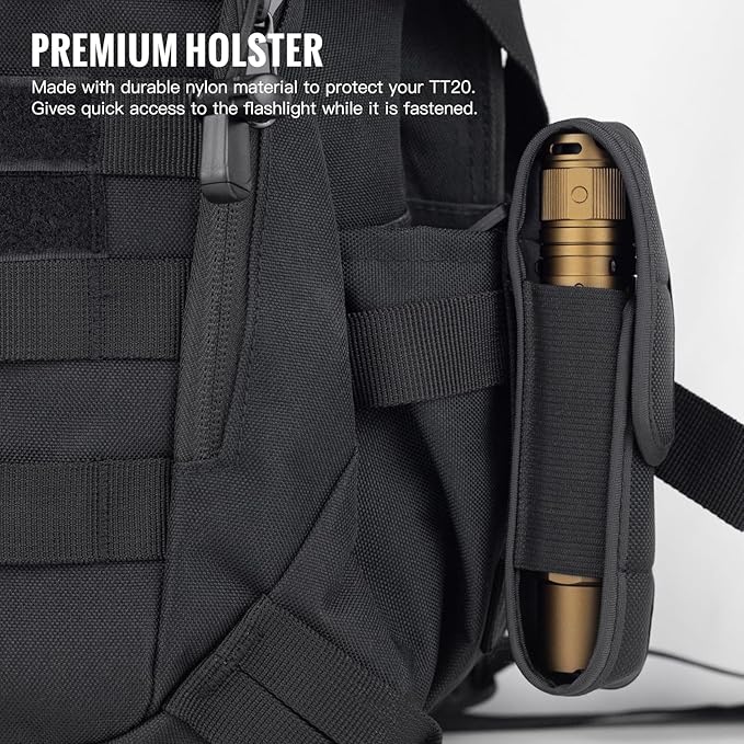 ThruNite TT20 Tactical Flashlight, Customized Verison with The Outsider, High 2010 Lumens, Long 305 Meters Beam Distance, USB-C Rechargeable Flashlight Compact for Hunting, Hiking - Desert Tan CW