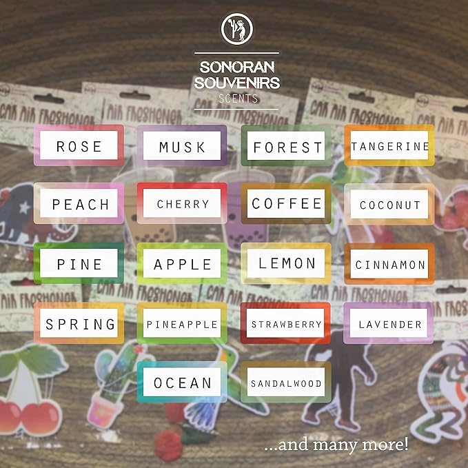 (Pack of 4) Fruity Fruit Air Fresheners - Automotive Accessory - Car Hanging Air Fresheners (Peach)