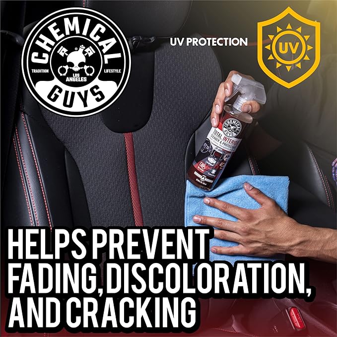 Chemical Guys SPI22516 Total Interior Cleaner & Protectant (Safe on Dash, Leather, Vinyl, Plastics, Trim, Glass, Fabric & More), 16 Fl Oz (Pack of 2) (Black Cherry Scent)