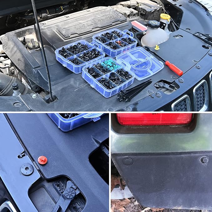 Nilight 680Pcs Car Push Retainer Clips Auto Fasteners Assortment Popular Sizes Nylon Bumper Fender Rivets Cable Ties for Toyota GM Ford Honda Chevy