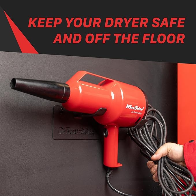 Maxshine Mini Handheld Dryer Holder - Wall-Mounted Holder for Securing Your Car Air Dryer, Durable and Space-Saving Organizer for Garage or Mobile Car Detailing