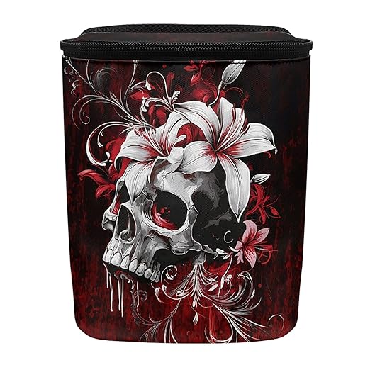 Gothic Skull Car Garbage Can Organizers Storage Bag Bin Fit Most Vehicle Waste Basket Automobile Trash Bin Auto Accessories