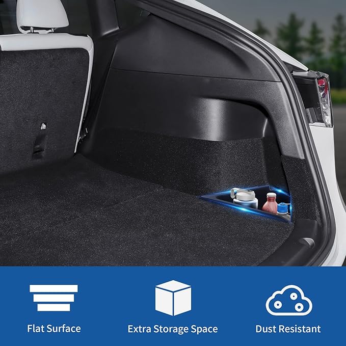 oEdRo 2022 2023 Tesla Model Y Trunk Storage Bins for 5-Seater, Rear Trunk Organizer Side Storage Boxs with Lids, ABS Waterproof Odorless Protector Packets Accessories