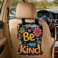 Be Kind Car Trash Bag,Watercolor Flowers Strap Drawstring Car Garbage Bags,Car Back Seat Organizer with Adjustable Buckle for Car Accessories