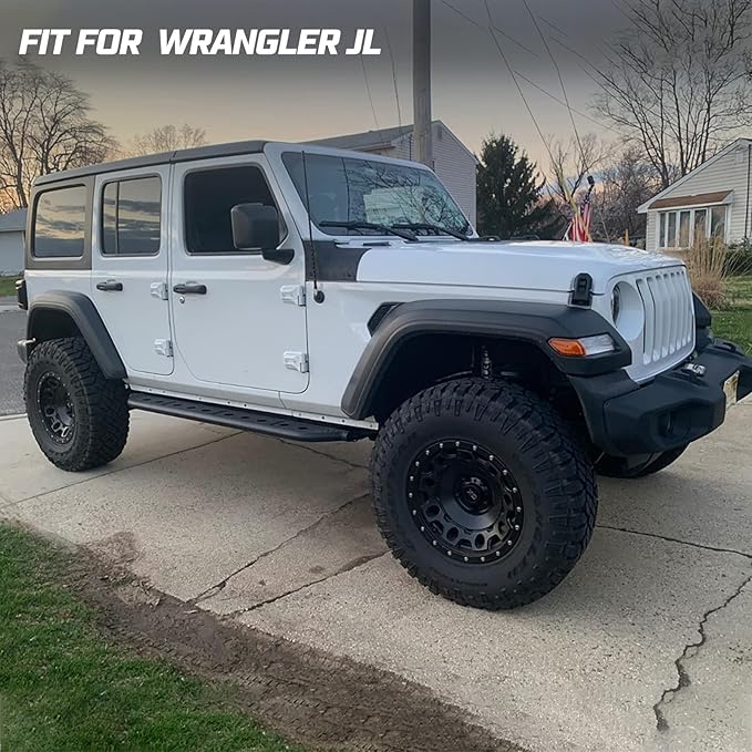 Kiwi Master Wheel Well Storage Trunk Organizers for 2018-2023 Jeep Wrangler JL Rear Storage Bin Box Tray, JL Interior Accessories Parts, Left & Right Side, Pair, Black