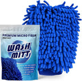 Ultra Plush Microfiber Car Wash Mitt - Scratch-Free, Lint-Free, Extra Absorbent, Machine Washable - Detailing Chenille Cleaning Mitt Perfect for Cars, Trucks, Motorcycles, and Household Surfaces