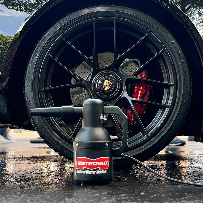 METROVAC SK-1-25 Sidekick Blower System - Heavy Duty Car & Motorcycle Cleaner, Dryer - Powerful Compact Air Duster - Portable Car Cleaning Supplies w/ 1.3 Peek HP 120V