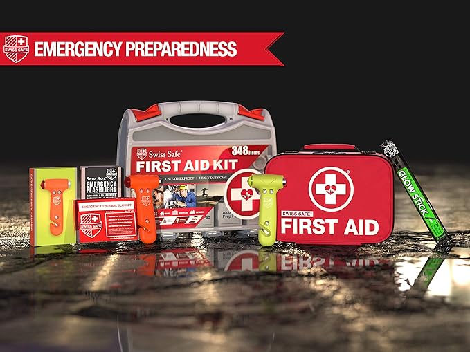 Swiss Safe Durable 5-1 Car Safety Hammer Window Breaker Breaker Tool w/Seatbelt Cutter - Emergency Escape Glass Hammer - Truck, Car Safety Essentials & Accessories - Glow, 1 Pack