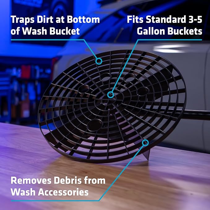 VIKING Automotive Bucket Insert Grit Traps for Car Wash and Detail Kits, Helps Remove Dirt and Debris from Microfiber, Mitts, Cloths, and Sponges, 2 Pack, Black