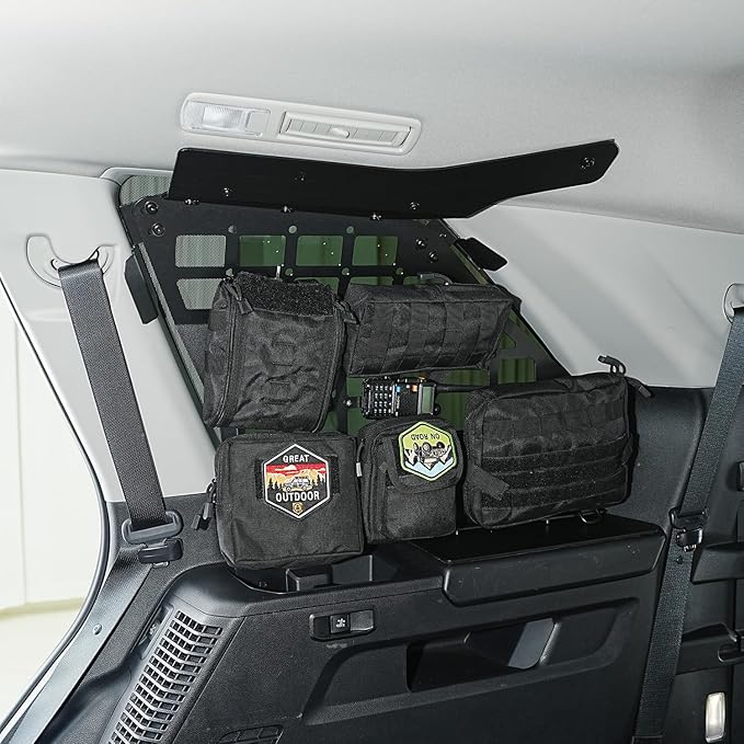 HIGH FLYING Car Accessories for Toyota Sequoia 2023 2024 2025 Modular System Storage Molle Panels Trunk Shelf Storage Trunk Organizer Aluminum Alloy (Side Panel+Roof Panel)