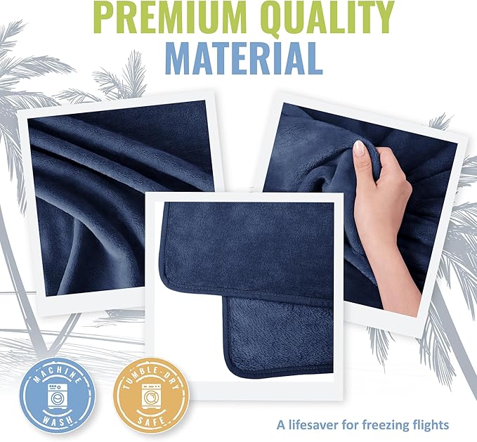 BOACAY Soft & Warm Travel Blanket for Airplane & Car - Long Flight Essential for Women, Men, Kids - Compact Pillow with Luggage Sleeve & Backpack Clip