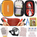Car Roadside Emergency Kit with Battery Jumper Cables,Car Accessories for Men or Women,Automotive Safety Kit for Car,Vehicle, Truck or SUV,Gifts for Men or Him, Orange